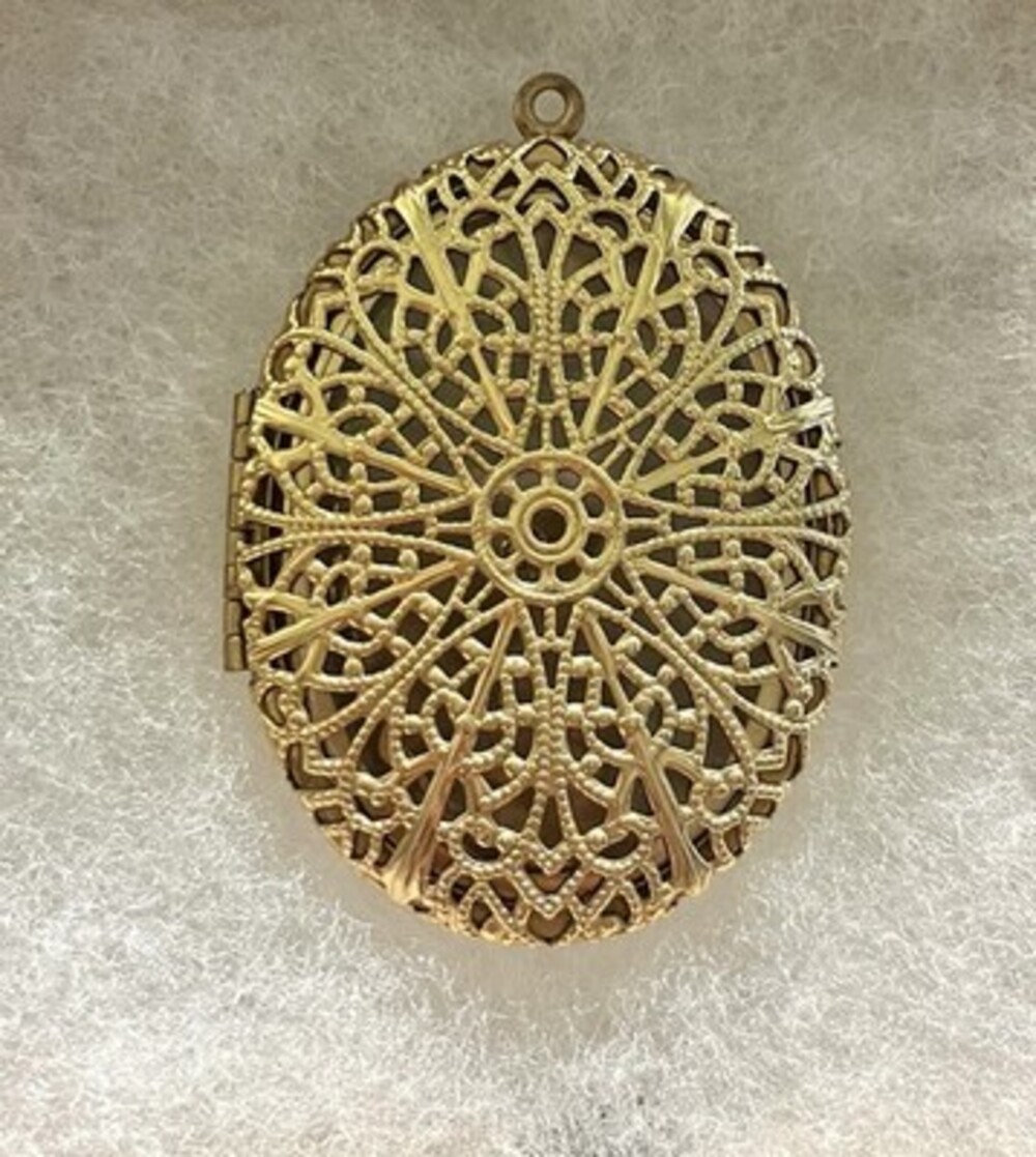 Large 10k Gold Filled Art Deco  Filigree Pendant. Marked.